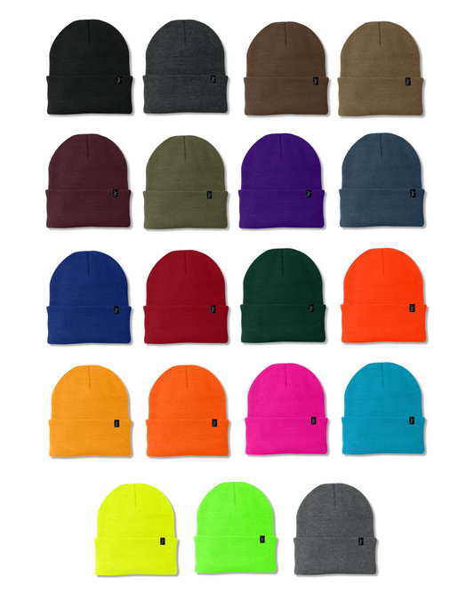 Branded Blank Beanies – Individual Color Packs (10-Pack)
